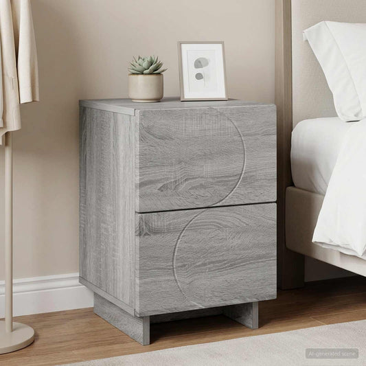 vidaXL Κομοδίνο Γκρι Sonoma 33,5 x 34,5 x 50 εκ Επεξεργασμένο Ξύλο