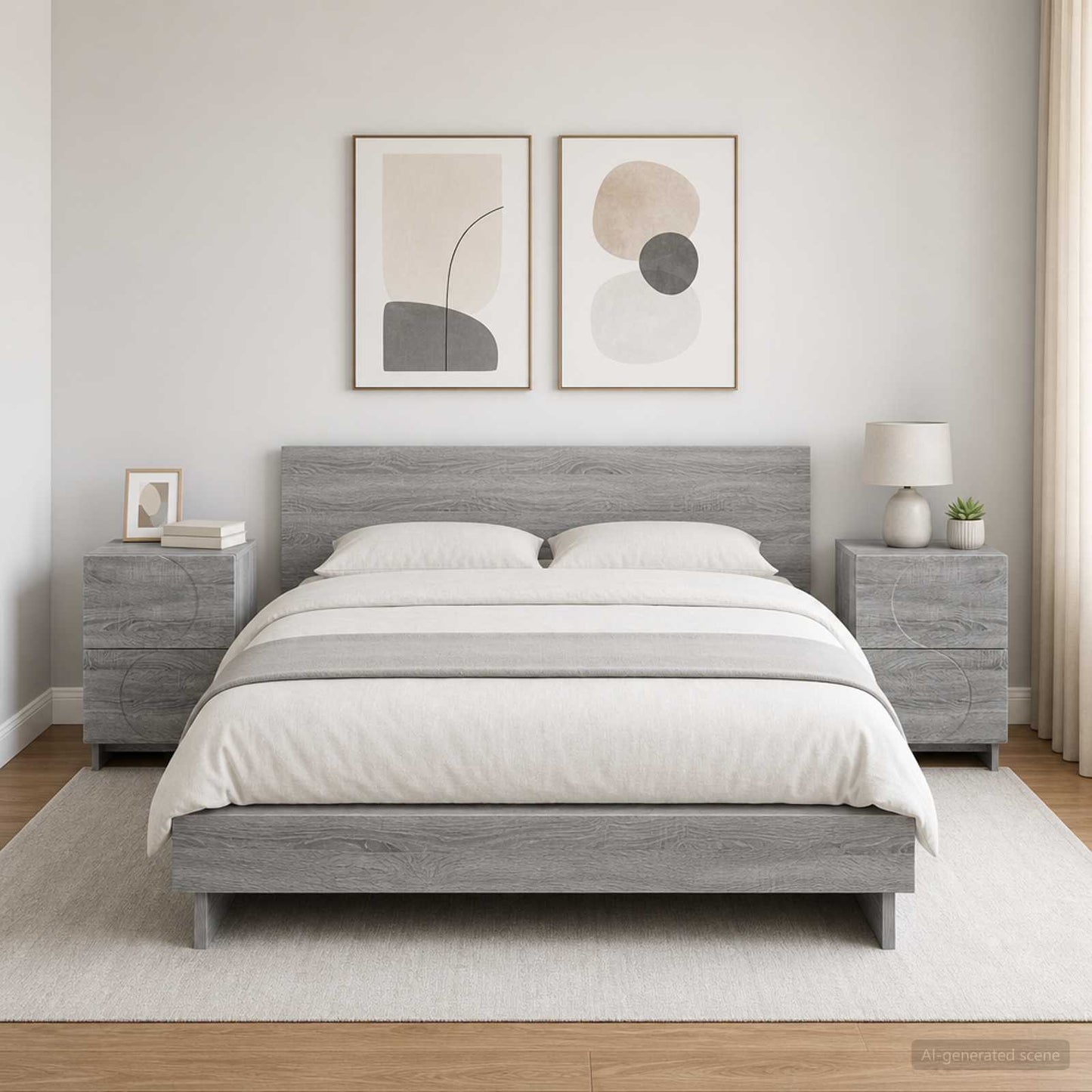 vidaXL Κομοδίνο 2 τεμ. Γκρι Sonoma 33,5 x 34,5 x 50 εκ