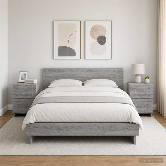 vidaXL Κομοδίνο 2 τεμ. Γκρι Sonoma 33,5 x 34,5 x 50 εκ