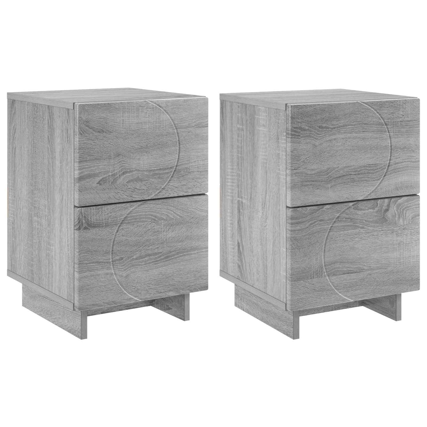 vidaXL Κομοδίνο 2 τεμ. Γκρι Sonoma 33,5 x 34,5 x 50 εκ