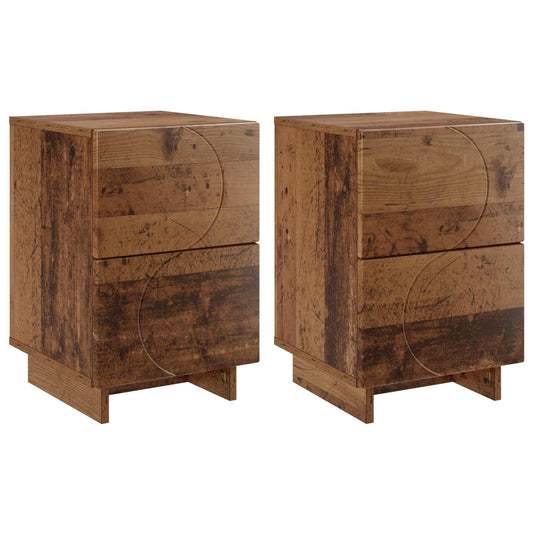 vidaXL Κομοδίνο 2 τεμ. Ξύλο δρυός 33,5 x 34,5 x 50 εκ