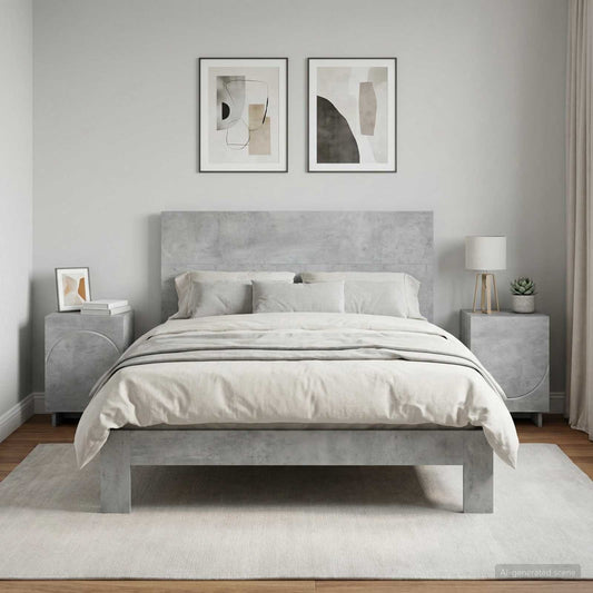 vidaXL Κομοδίνο 2 τεμ. Γκρι Σκυροδέματος 33,5 x 34,5 x 50 εκ