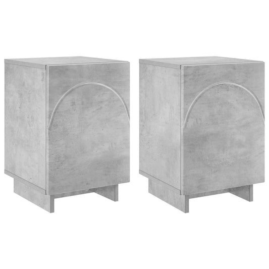 vidaXL Κομοδίνο 2 τεμ. Γκρι Σκυροδέματος 33,5 x 34,5 x 50 εκ