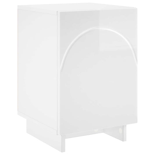 vidaXL Κομοδίνο Γυαλιστερό Λευκό 33,5 x 34,5 x 50 εκ