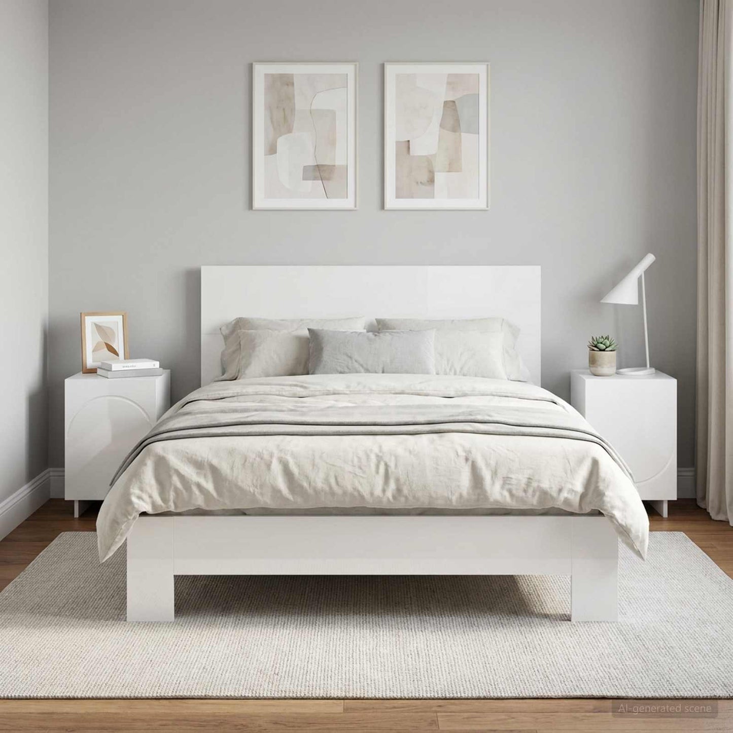 vidaXL Κομοδίνο 2 pcs Γυαλιστερό Λευκό 33,5 x 34,5 x 50 εκ
