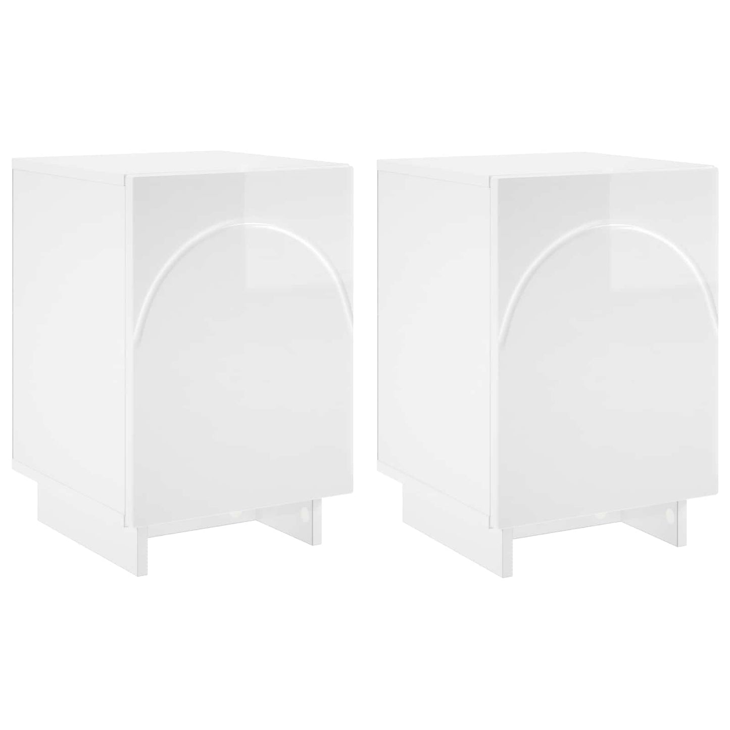 vidaXL Κομοδίνο 2 pcs Γυαλιστερό Λευκό 33,5 x 34,5 x 50 εκ