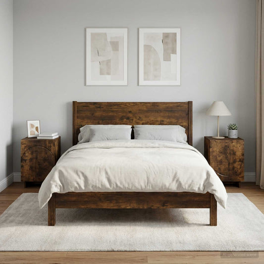 vidaXL Κομοδίνο 2 τεμ. Καπνισμένο Ξύλο Δρυός 33,5 x 34,5 x 50 εκ