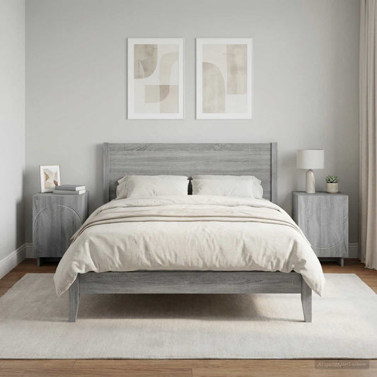 vidaXL Κομοδίνο 2 τεμ. Γκρι Sonoma 33,5 x 34,5 x 50 εκ