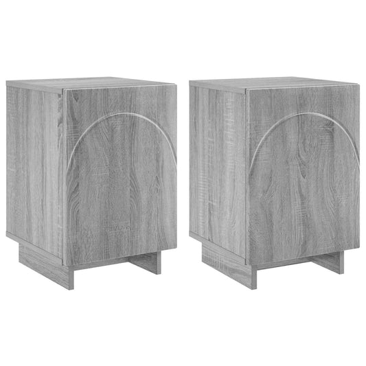 vidaXL Κομοδίνο 2 τεμ. Γκρι Sonoma 33,5 x 34,5 x 50 εκ
