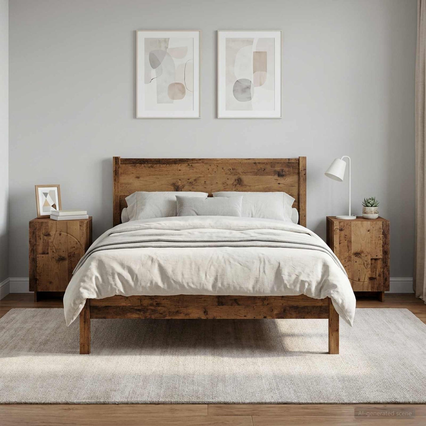 vidaXL Κομοδίνο 2 τεμ. Παλαιωμένο ξύλο 33,5 x 34,5 x 50 εκ