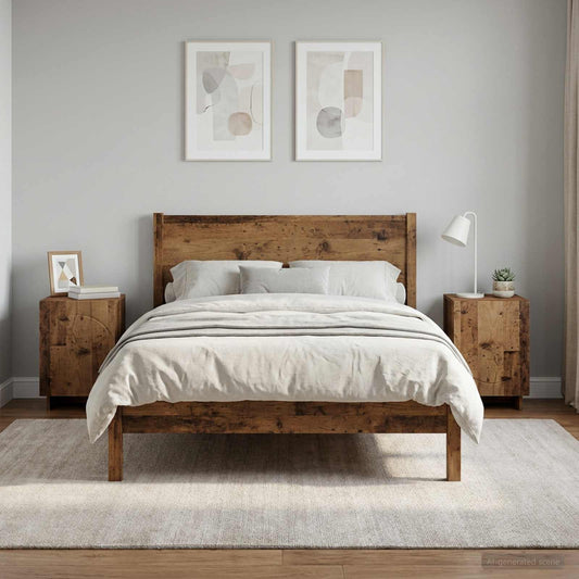 vidaXL Κομοδίνο 2 τεμ. Παλαιωμένο ξύλο 33,5 x 34,5 x 50 εκ