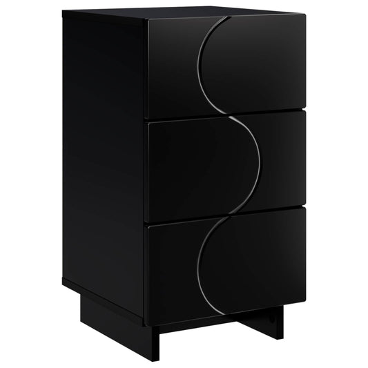 vidaXL Κομοδίνο Μαύρο 33,5 x 34,5 x 60 εκ. Επεξεργασμένο Ξύλο