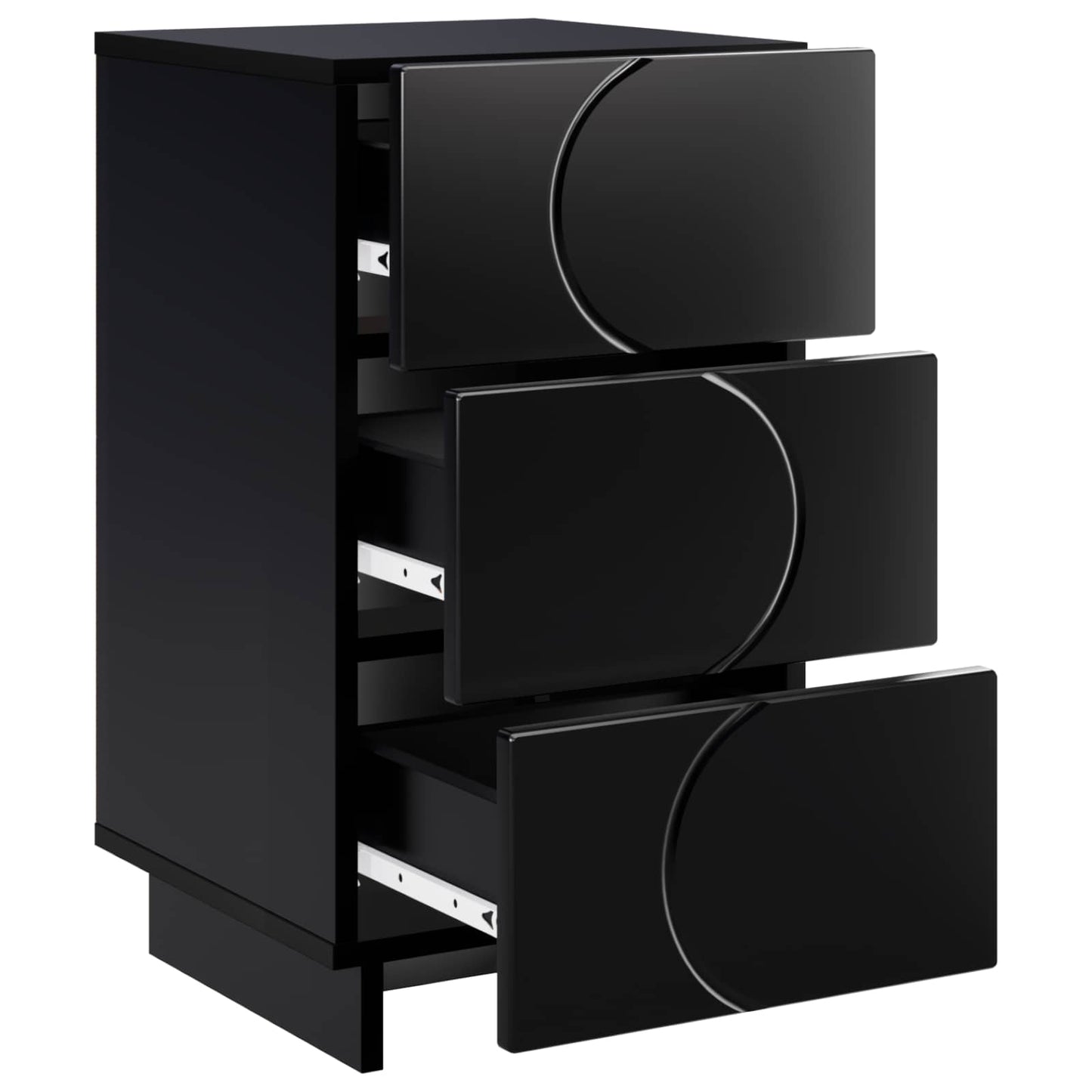 vidaXL Κομοδίνο 2 pcs Μαύρο 33,5 x 34,5 x 60 εκ. Επεξεργασμένο Ξύλο