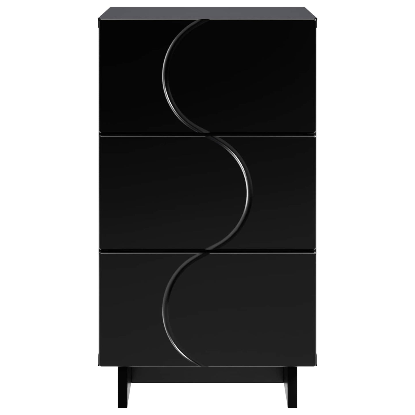 vidaXL Κομοδίνο 2 pcs Μαύρο 33,5 x 34,5 x 60 εκ. Επεξεργασμένο Ξύλο