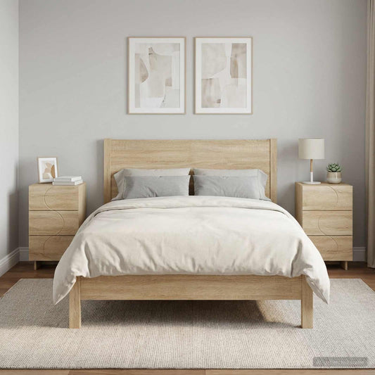 vidaXL Κομοδίνο 2 τεμ. Sonoma δρυς 33,5 x 34,5 x 60 εκ.