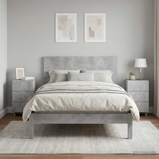 vidaXL Κομοδίνο 2 τεμ. Γκρι Σκυροδέματος 33,5 x 34,5 x 60 εκ.