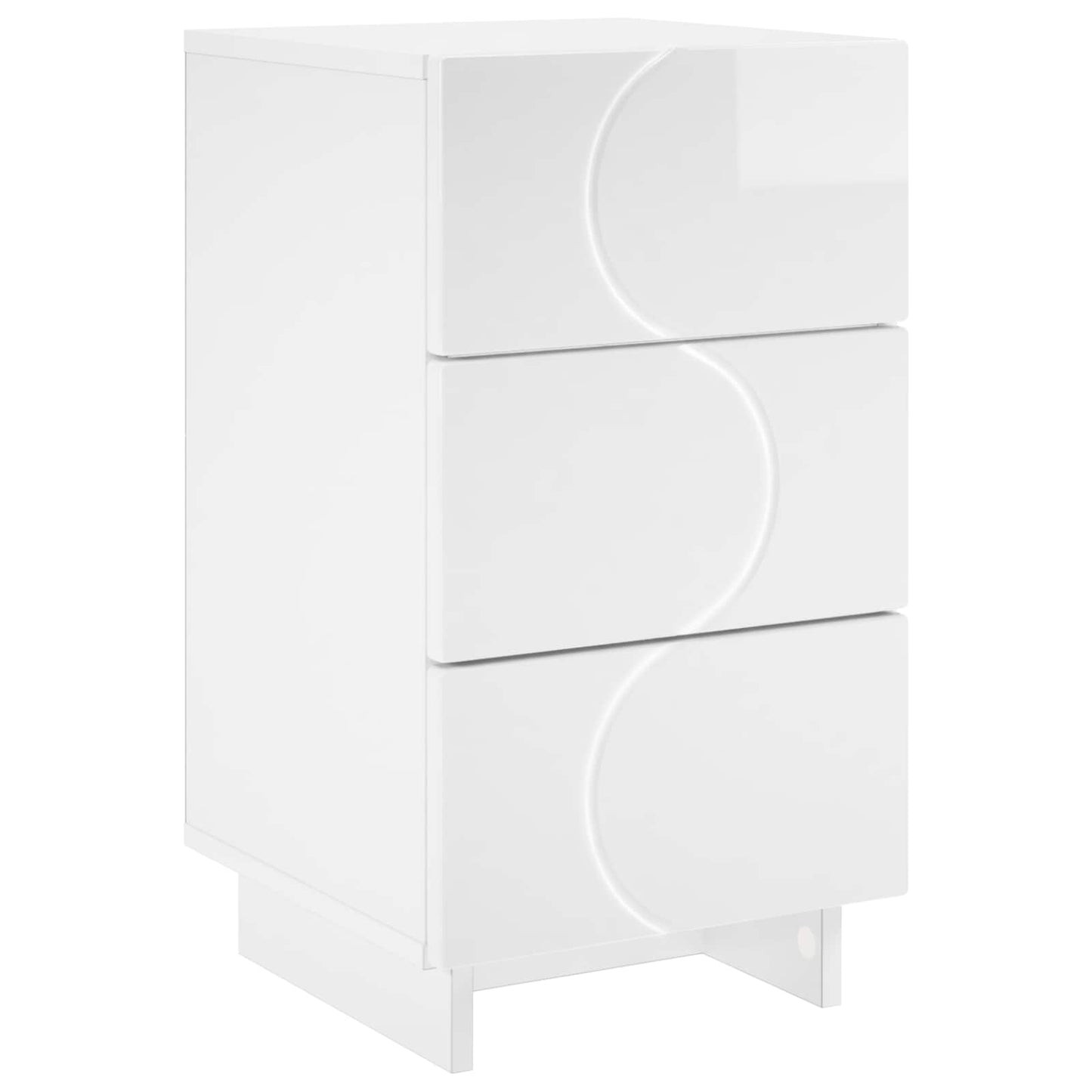 vidaXL Κομοδίνο Λευκό υψηλής γυαλάδας 33,5 x 34,5 x 60 εκ.
