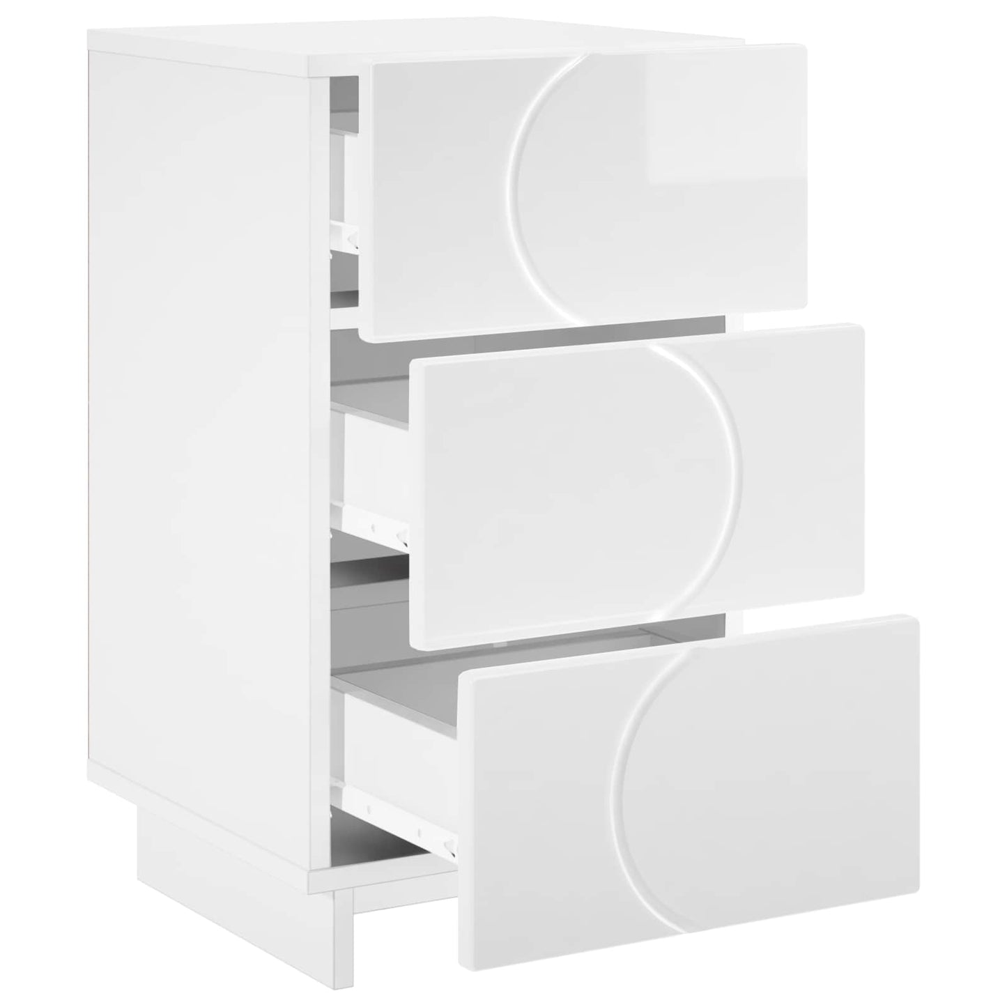 vidaXL Κομοδίνο Λευκό υψηλής γυαλάδας 33,5 x 34,5 x 60 εκ.