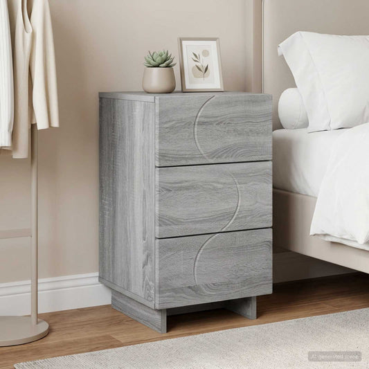 vidaXL Κομοδίνο Γκρι Sonoma 33,5 x 34,5 x 60 εκ. Επεξεργασμένο Ξύλο