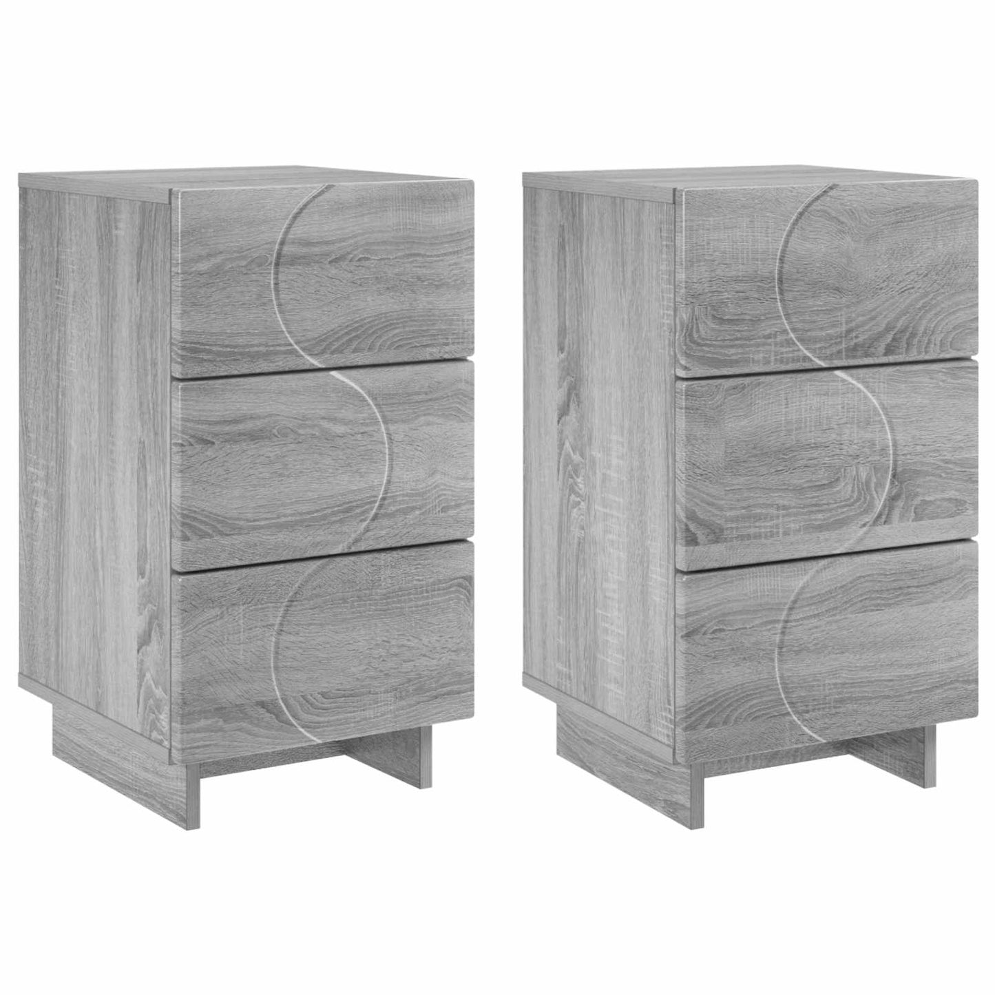 vidaXL Κομοδίνο 2 τεμ. Γκρι Sonoma 33,5 x 34,5 x 60 εκ.
