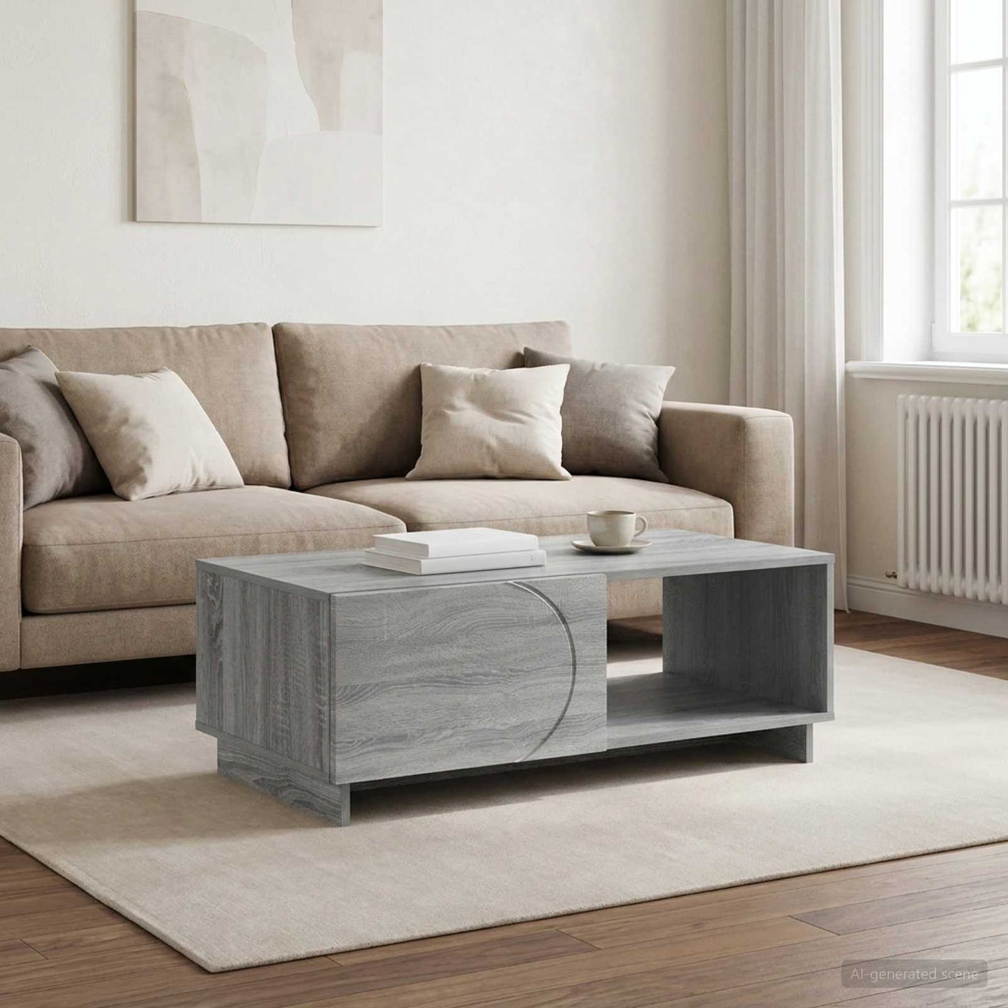 vidaXL Τραπεζάκι σαλονιού Γκρι Sonoma 95 x 50,5 x 35 εκ.
