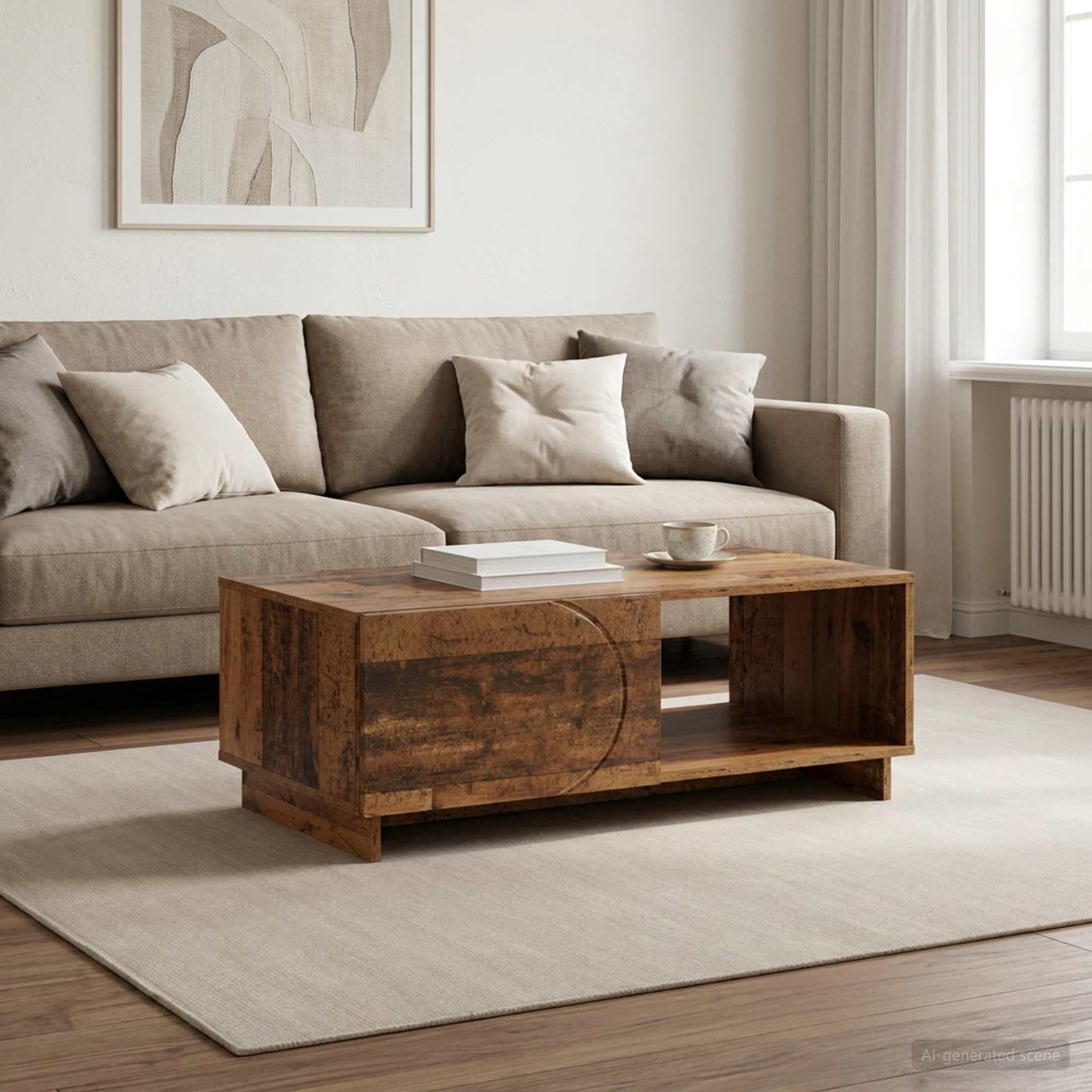 vidaXL Τραπεζάκι σαλονιού Παλαιωμένο ξύλο 95 x 50,5 x 35 εκ.