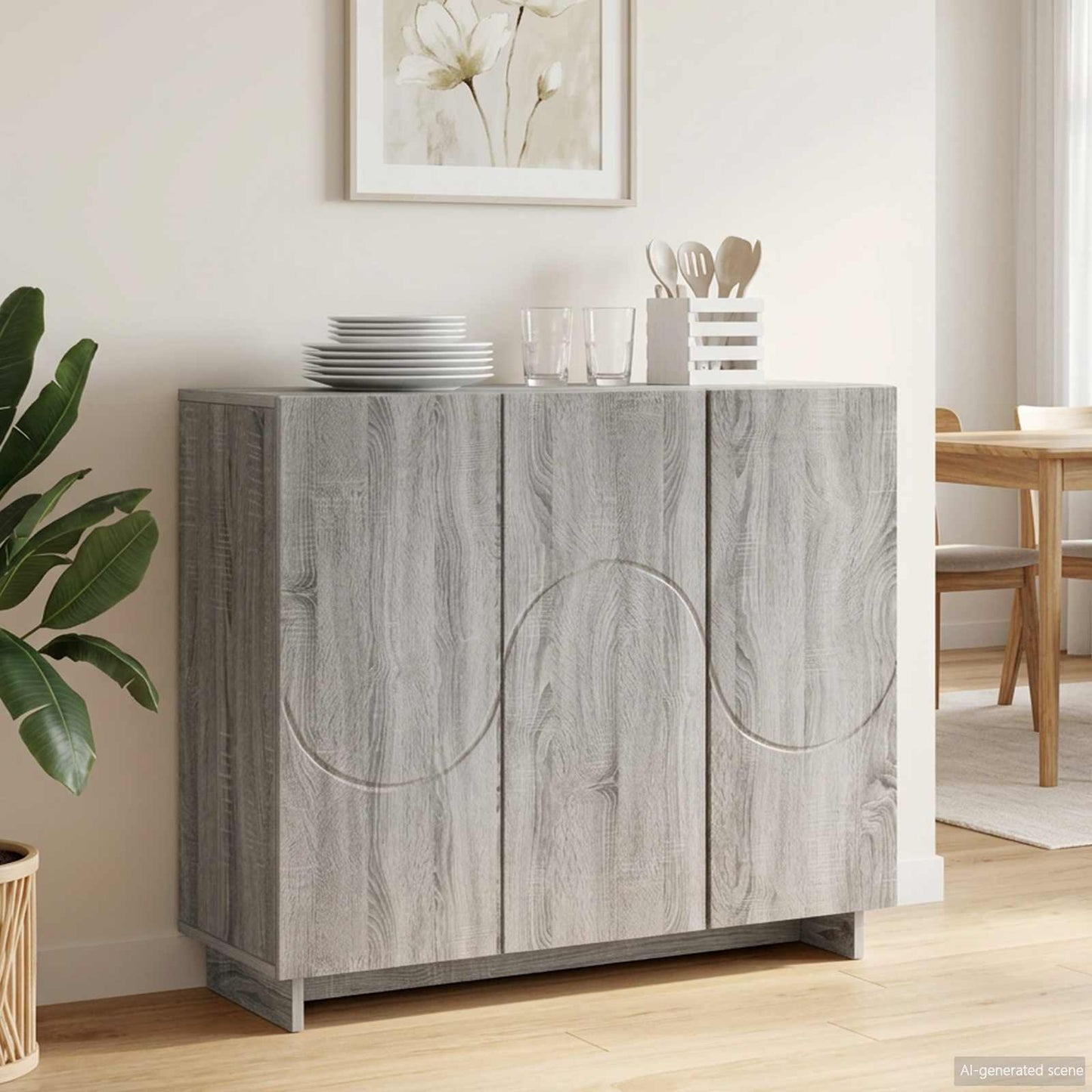 vidaXL Μπουφές Γκρι Sonoma 85.5 x 31 x 75 εκ. Τεχνητό ξύλο