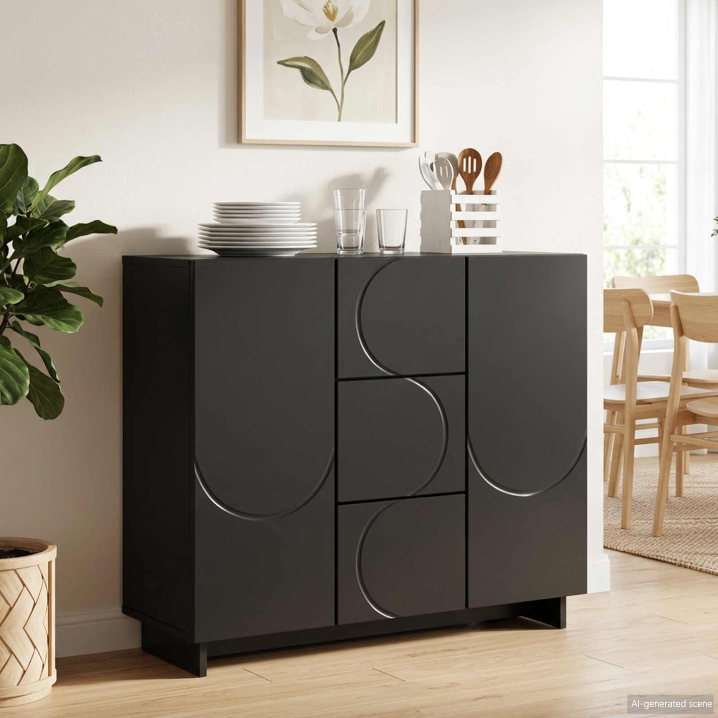 vidaXL Πλαϊνό γραφείο Μαύρο 85.5 x 31 x 75 εκ. Επεξεργασμένο Ξύλο