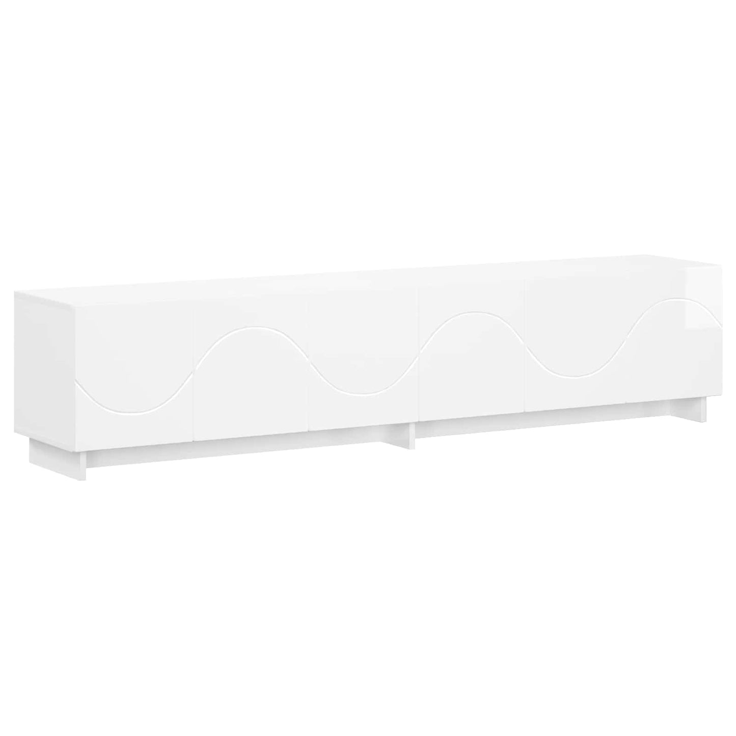 vidaXL Βάση TV 180 x 34,5 x 40 cm Γυαλιστερό Λευκό Επεξεργασμένο Ξύλο