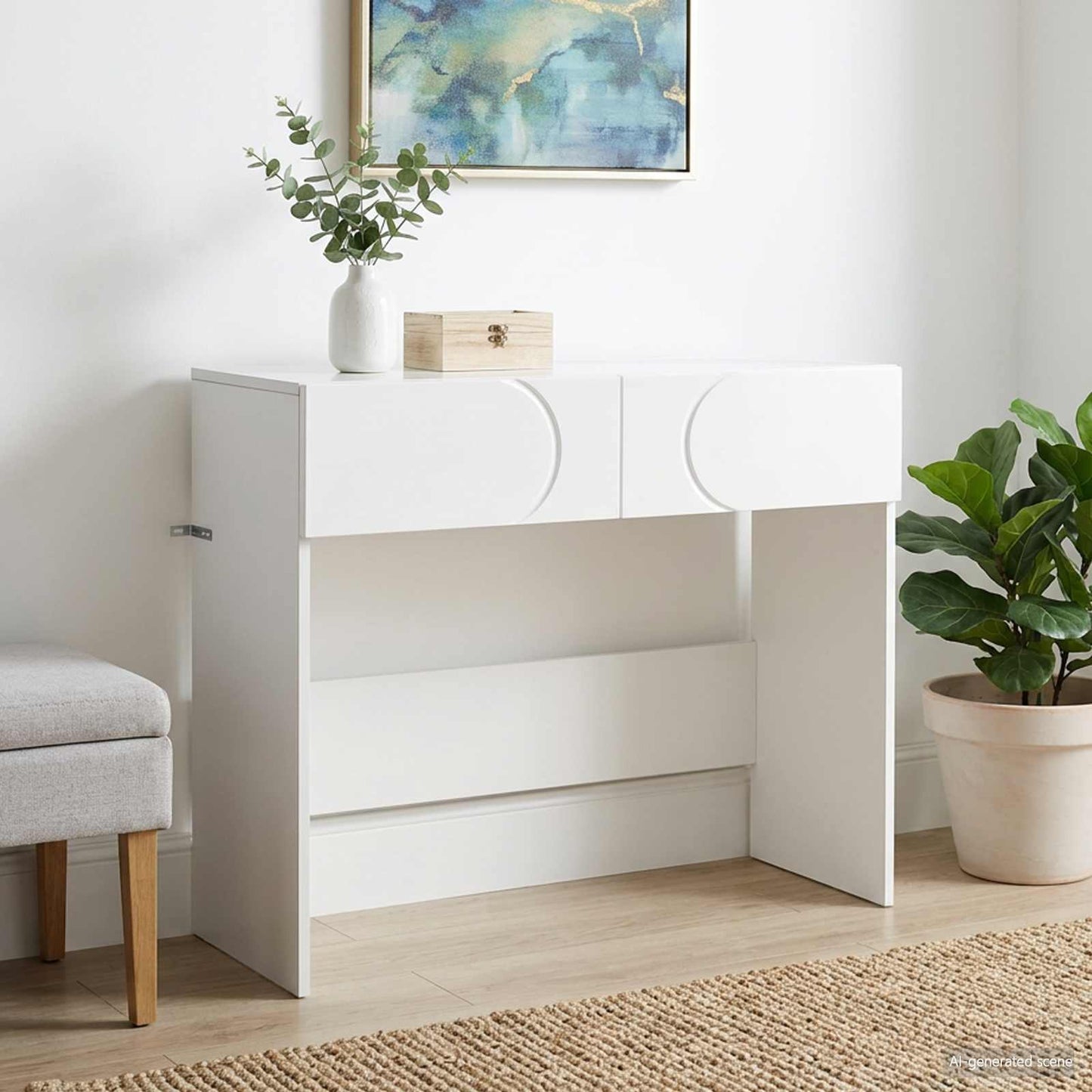 vidaXL Τραπέζι κονσόλας Λευκό 96,5 x 38 x 75 εκ. Επεξεργασμένο Ξύλο