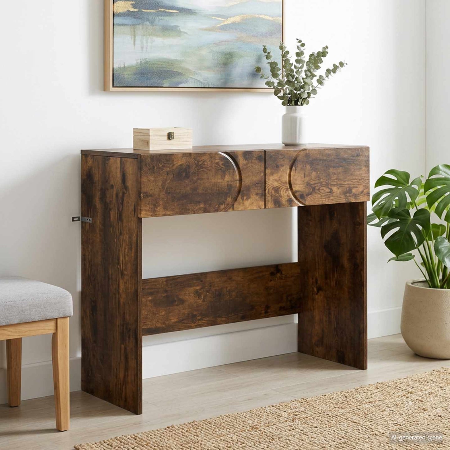 vidaXL Κονσόλα Καπνισμένο Ξύλο Δρυός 96,5 x 38 x 75 εκ.