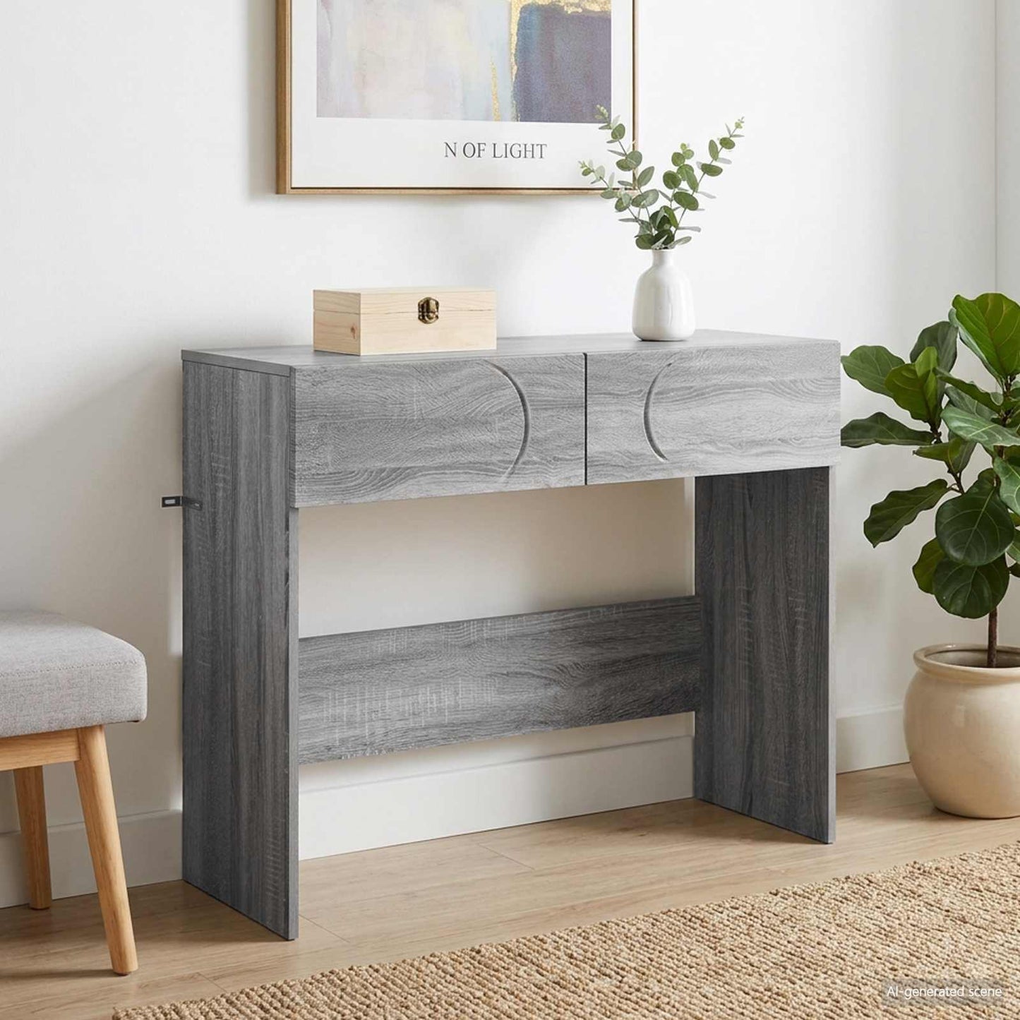 vidaXL Κονσόλα Γκρι Sonoma 96,5 x 38 x 75 εκ. Επεξεργασμένο ξύλο
