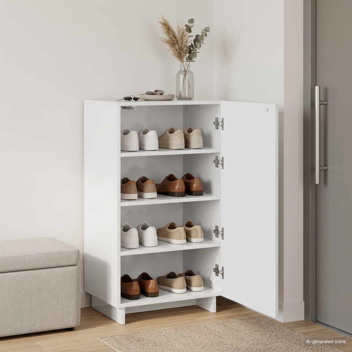 vidaXL Ντουλάπα Παπουτσιών 48 x 38 x 87,5 εκ. Επεξεργασμένο Ξύλο Λευκό