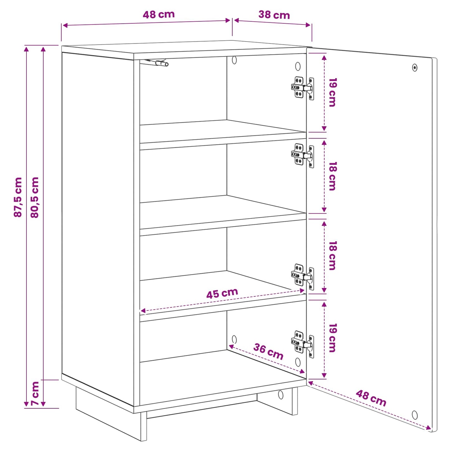 vidaXL Ντουλάπα Παπουτσιών 48 x 38 x 87,5 εκ. Επεξεργασμένο Ξύλο