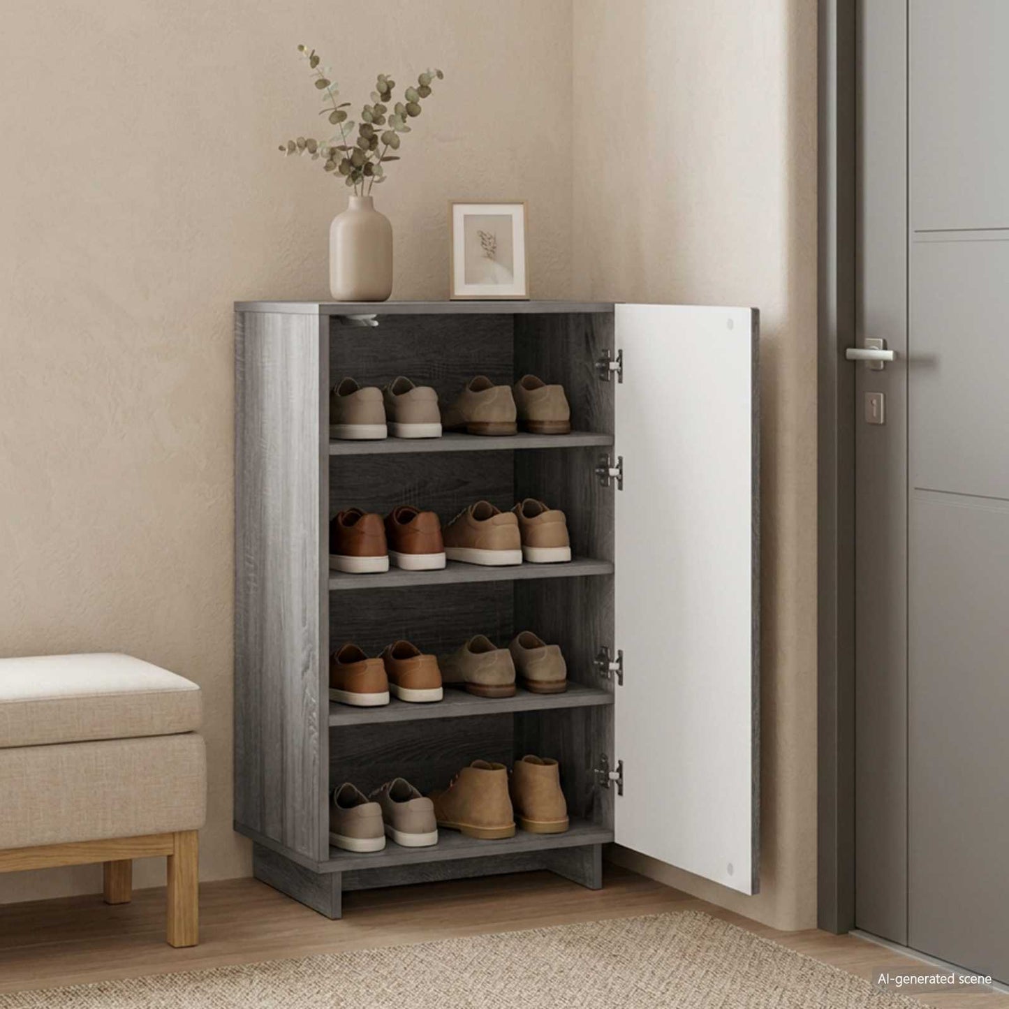 vidaXL Ντουλάπα Παπουτσιών 48 x 38 x 87,5 εκ. Επεξεργασμένο Ξύλο