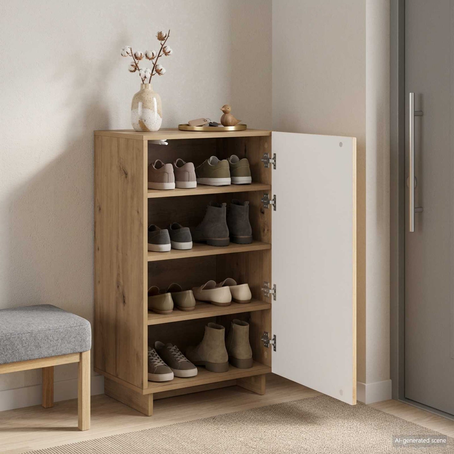 vidaXL Ντουλάπα Παπουτσιών 48 x 38 x 87,5 εκ. Επεξεργασμένο Ξύλο