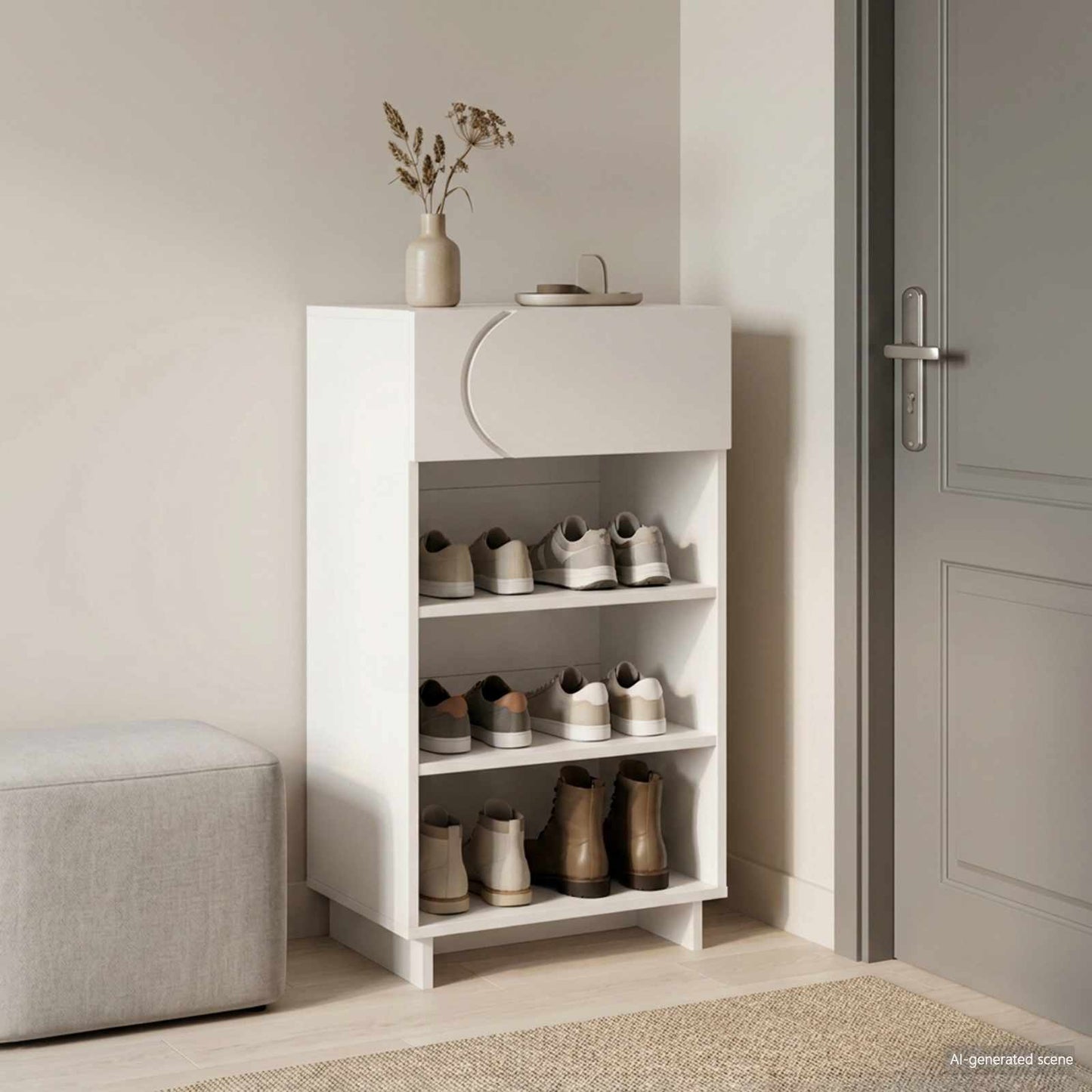 vidaXL Ντουλάπα Παπουτσιών 48 x 38 x 87,5 εκ. Επεξεργασμένο Ξύλο Λευκό