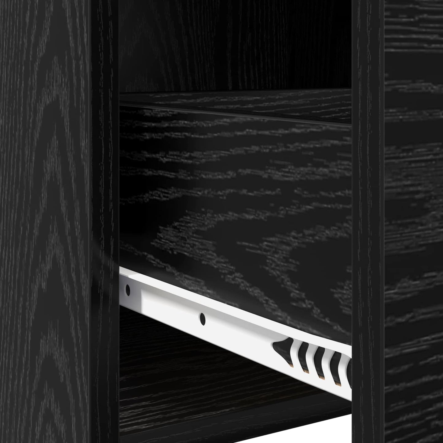 vidaXL Κομοδίνα Μαύρη Δρυς 40 x 30 x 60 cm Επεξεργασμένο Ξύλο