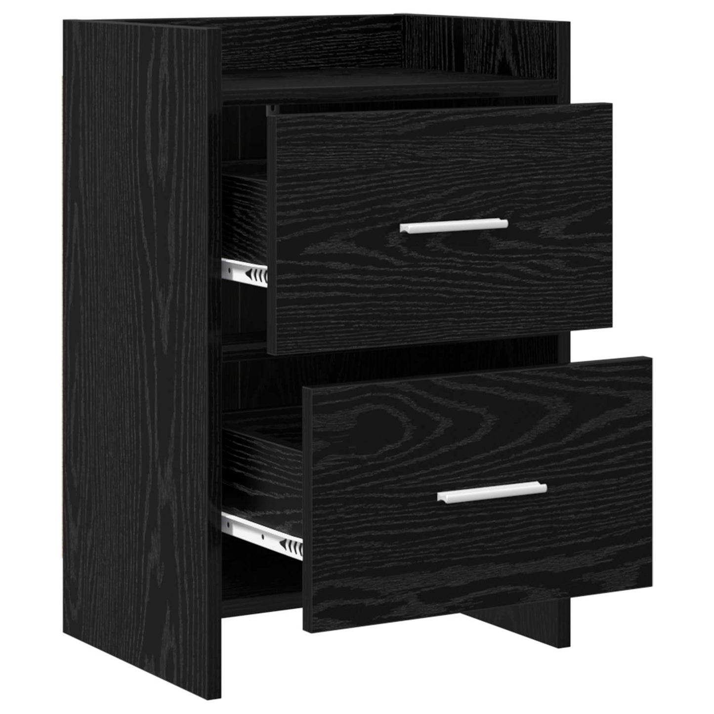 vidaXL Κομοδίνα Μαύρη Δρυς 40 x 30 x 60 cm Επεξεργασμένο Ξύλο