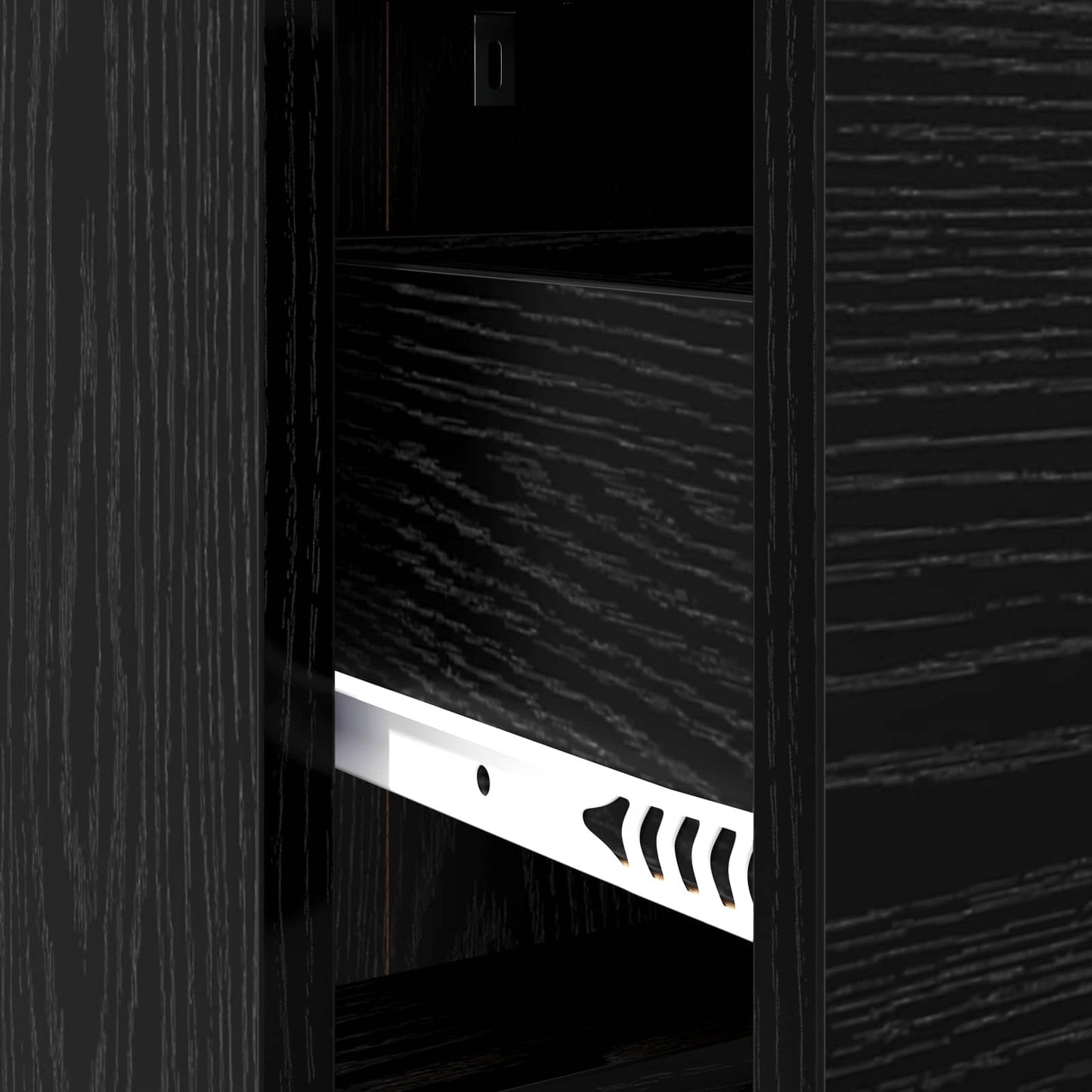 vidaXL Κομοδίνα Μαύρη Δρυς 40 x 30 x 60 cm Επεξεργασμένο Ξύλο