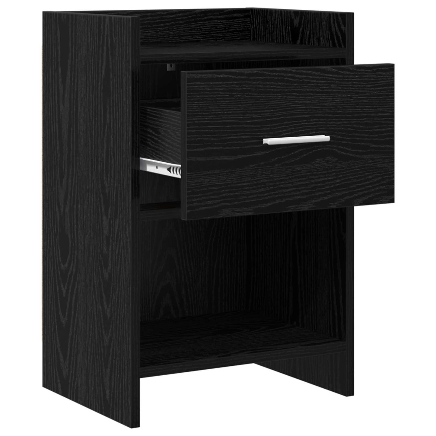 vidaXL Κομοδίνα Μαύρη Δρυς 40 x 30 x 60 cm Επεξεργασμένο Ξύλο
