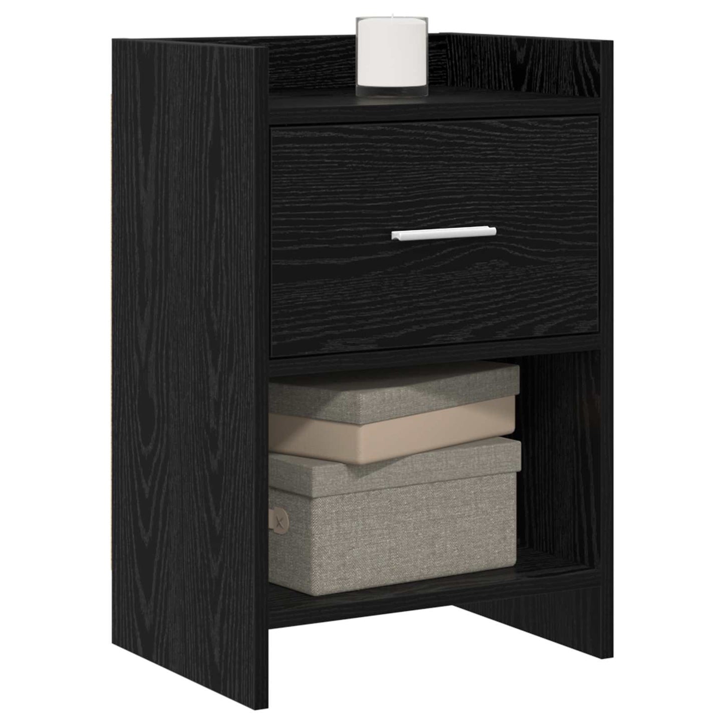 vidaXL Κομοδίνα Μαύρη Δρυς 40 x 30 x 60 cm Επεξεργασμένο Ξύλο