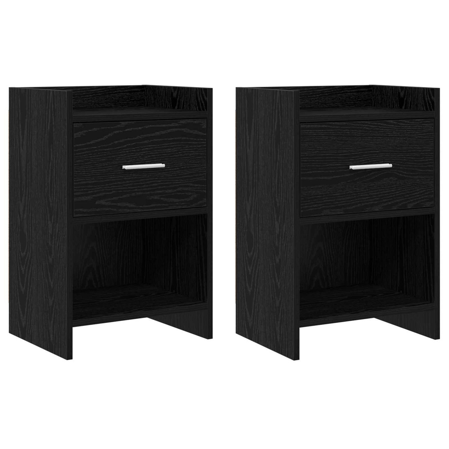 vidaXL Κομοδίνα 2 τμχ. Μαύρη Δρυς 40 x 30 x 60 cm Επεξεργασμένο Ξύλο