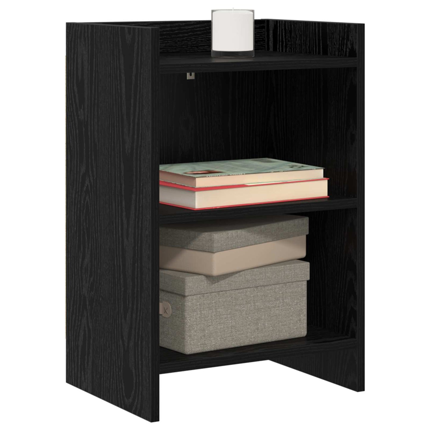 vidaXL Κομοδίνα Μαύρη Δρυς 40 x 30 x 60 cm Επεξεργασμένο Ξύλο