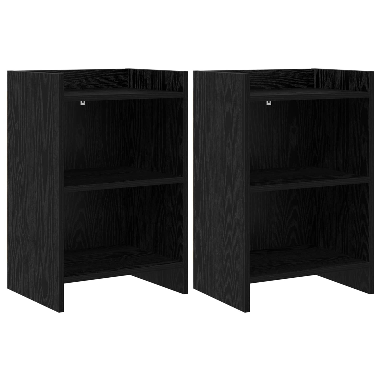 vidaXL Κομοδίνα 2 τμχ. Μαύρη Δρυς 40 x 30 x 60 cm Επεξεργασμένο Ξύλο