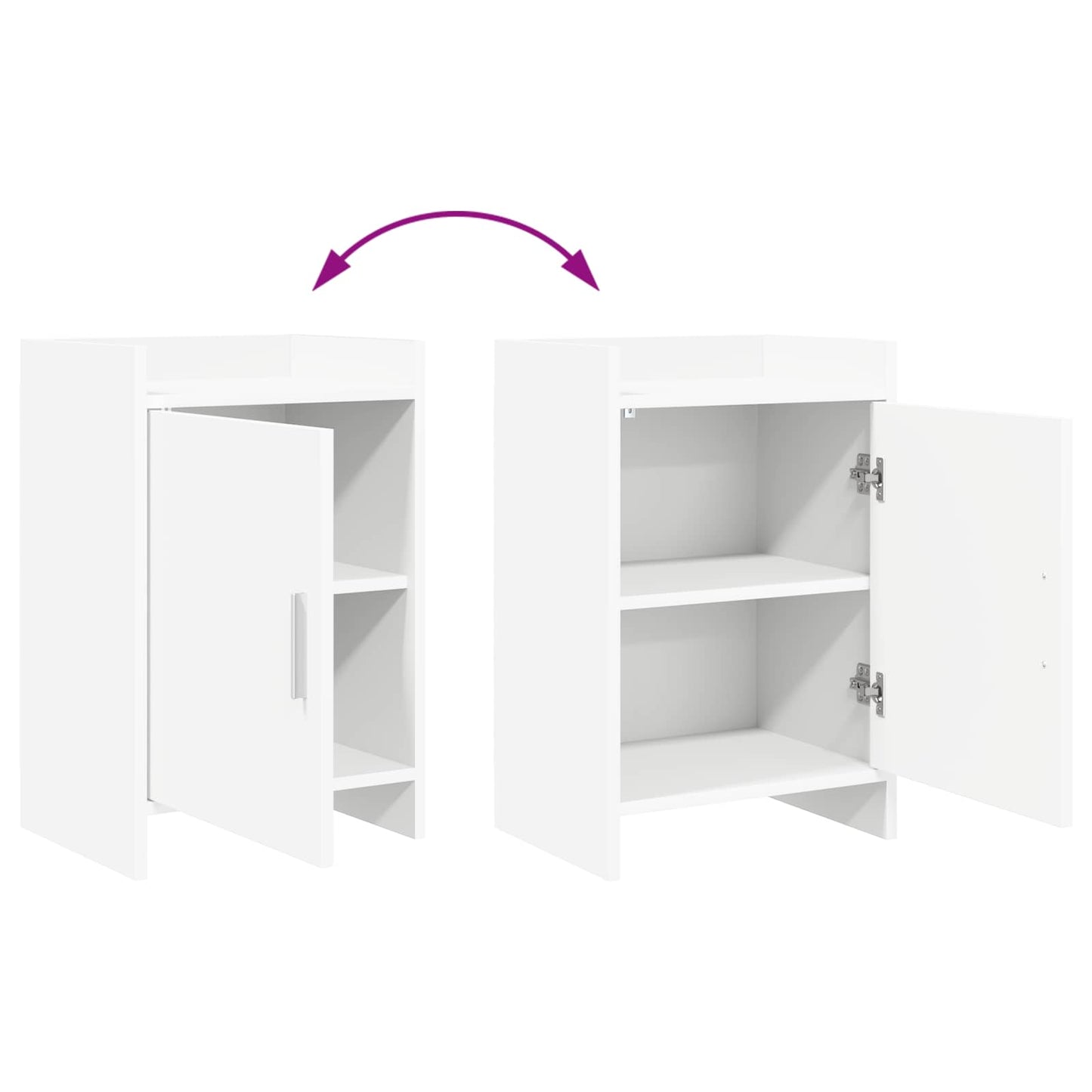 vidaXL Κομοδίνα 2 τμχ. Λευκό 40 x 30 x 60 cm Επεξεργασμένο Ξύλο