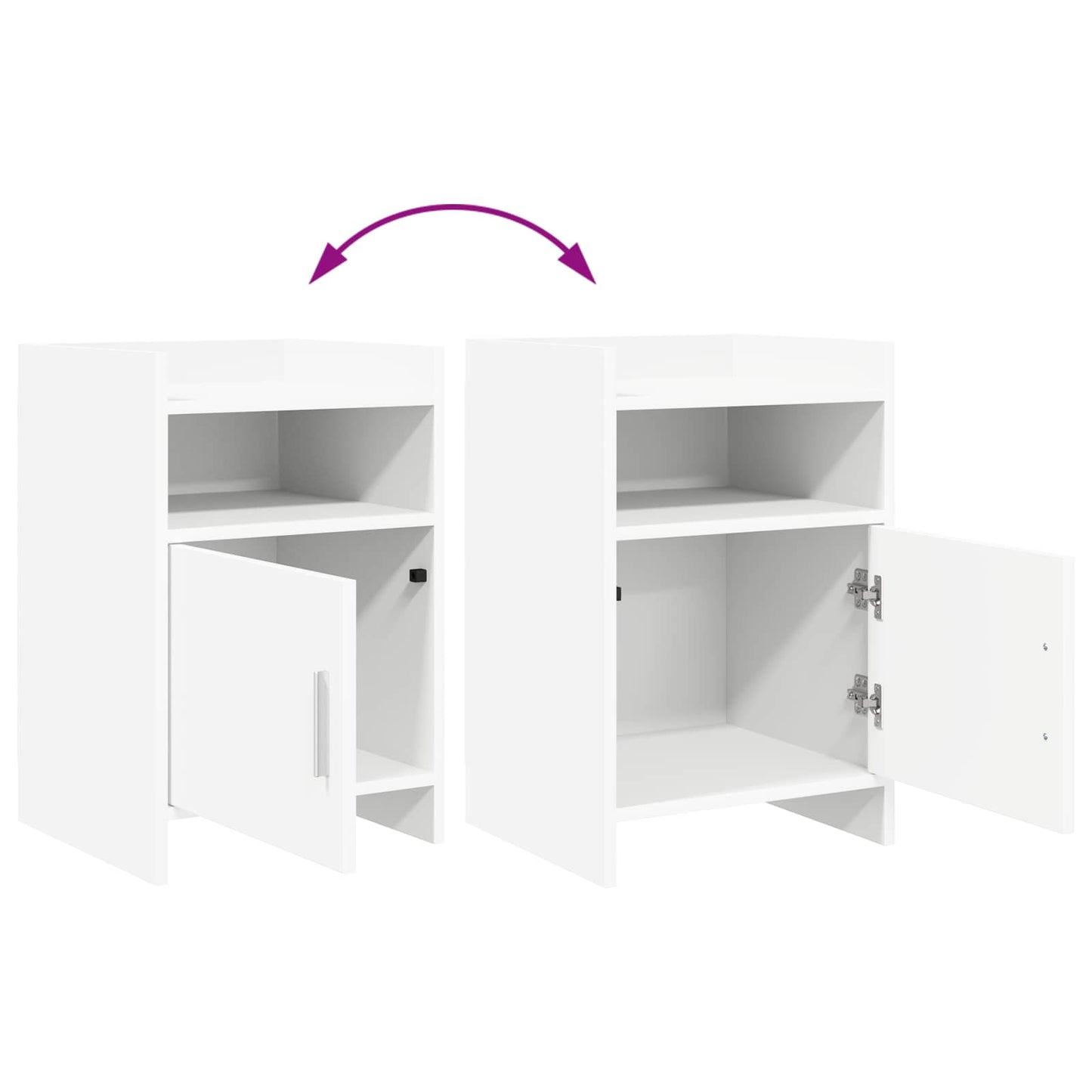 vidaXL Κομοδίνα Λευκό 40 x 36 x 60 εκ Επεξεργασμένο Ξύλο