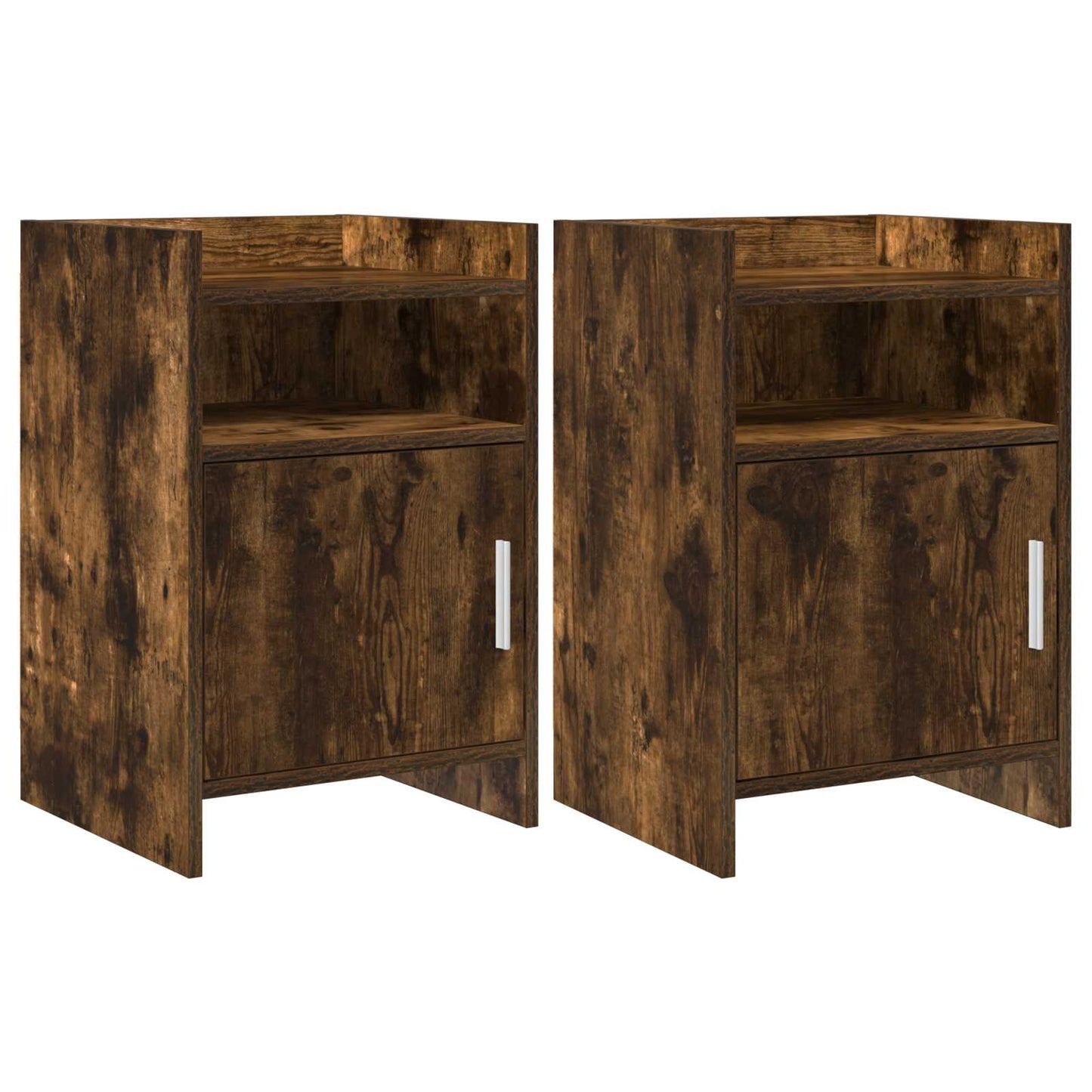 vidaXL Κομοδίνα 2 τμχ. Καπνισμένο Ξύλο Δρυός 40 x 36 x 60 εκ
