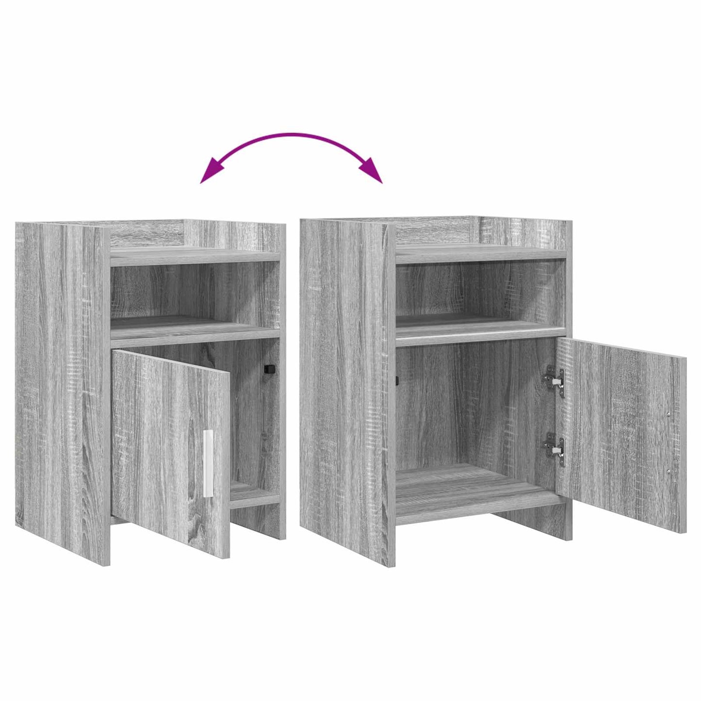 vidaXL Κομοδίνα 2 τμχ. Γκρι Sonoma 40 x 36 x 60 εκ Επεξεργασμένο Ξύλο