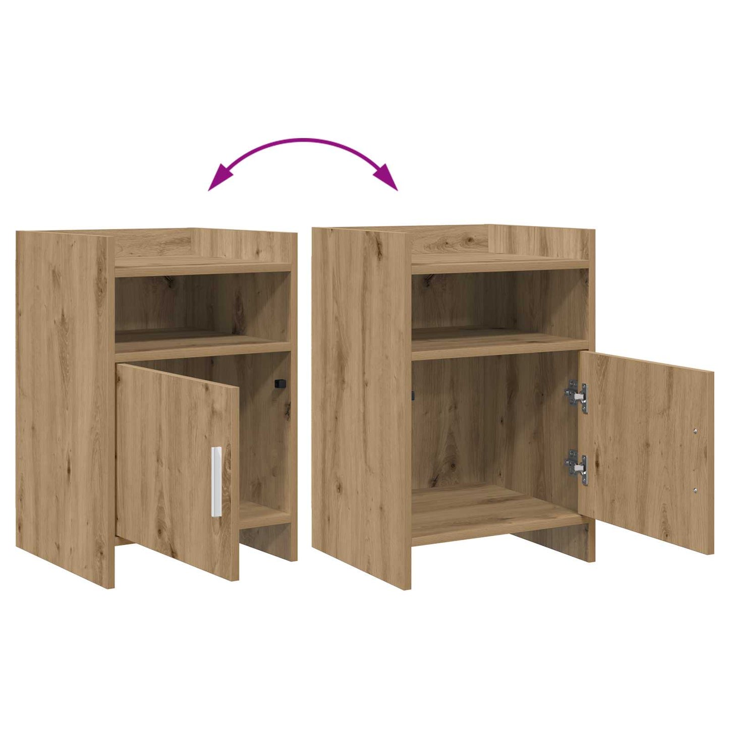 vidaXL Κομοδίνα 2 τμχ. Artisan Δρυς 40 x 36 x 60 εκ Επεξεργασμένο Ξύλο